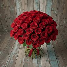 Букет 55 Красных роз Фридом #REPLACE_PRED# Рождественно