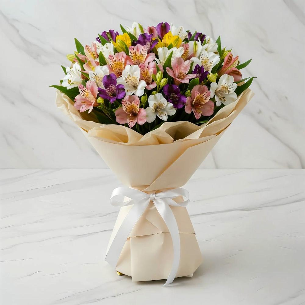 Букет цветов из: Альстромерии в Рождественно