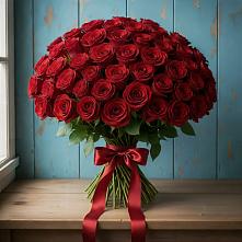 Букет Красные розы Блэк Меджик в Рождественно