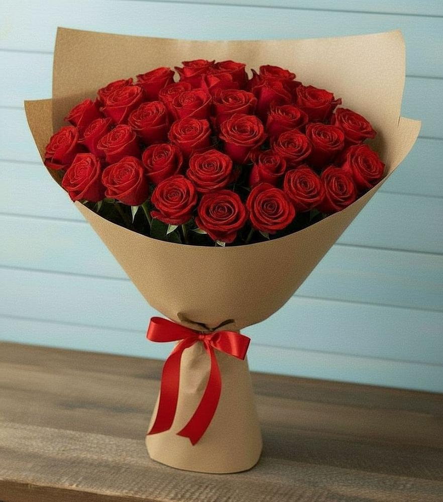 Букет Красные розы Милано в Рождественно