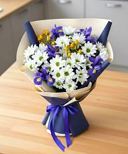 Букет цветов из:  Розы, Ирисы и Хризантемы #REPLACE_PRED# Рождественно