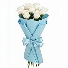 Букет 7 белых роз Проуд #REPLACE_PRED# Рождественно