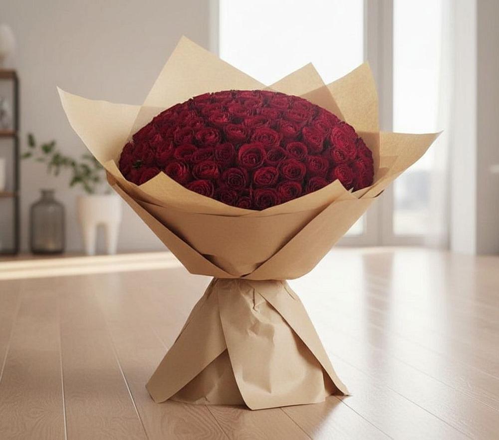 Букет 101 Красная роза в Рождественно