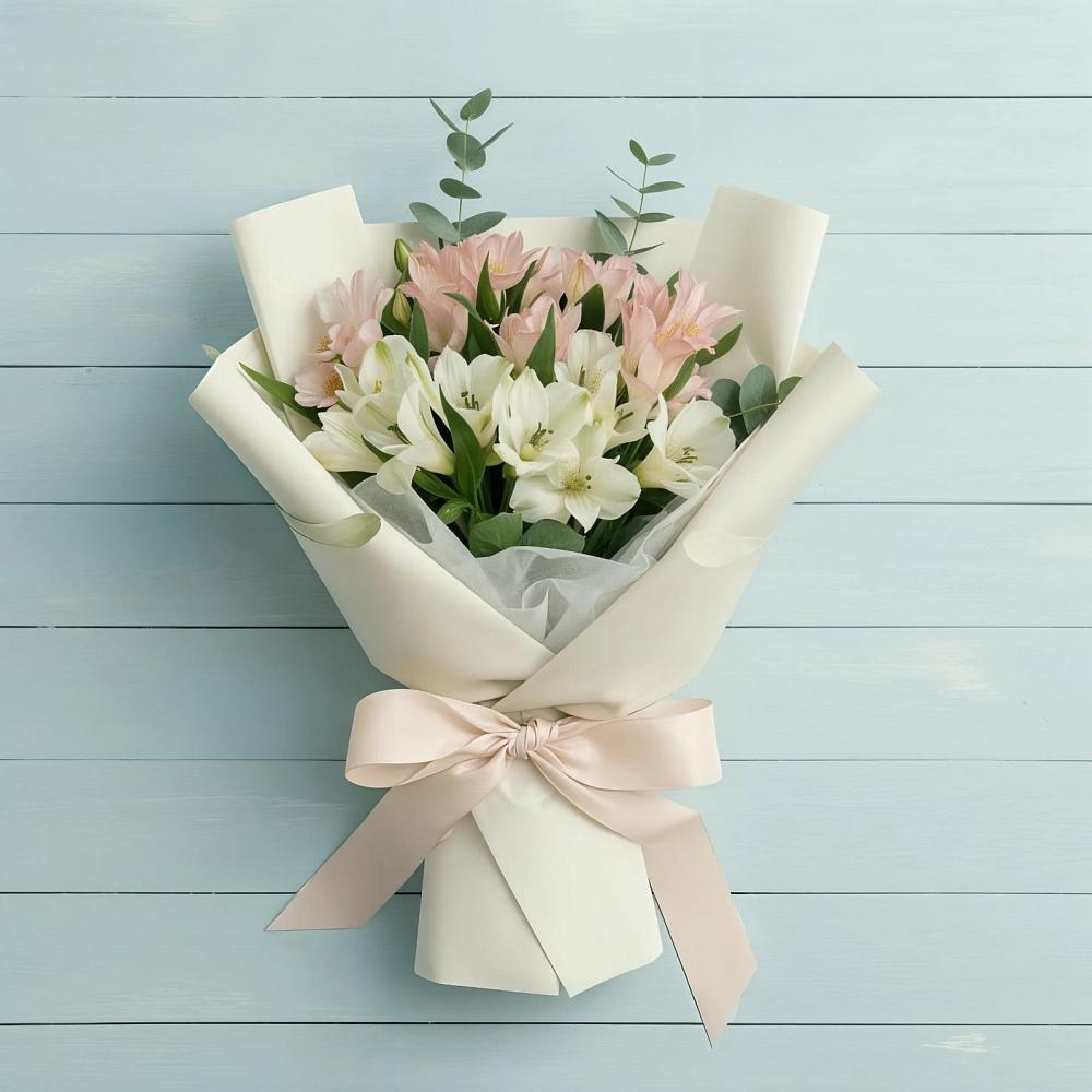 Букет цветов из: Альстромерии в Рождественно