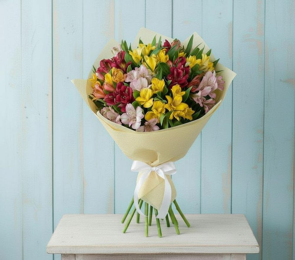 Букет цветов из: Альстромерии в Рождественно